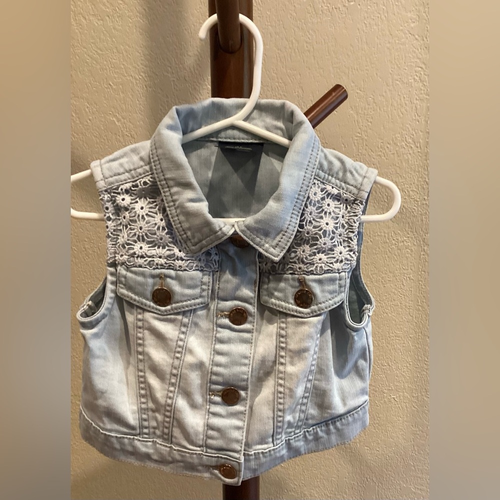 OshKosh B'gosh Blue and White Sequin Embellished Vest